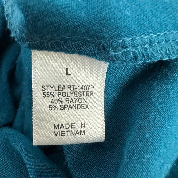 Zenana Premium Teal Long Sleeve Tunic Top Size Large Machine Washable - Picture 4 of 5